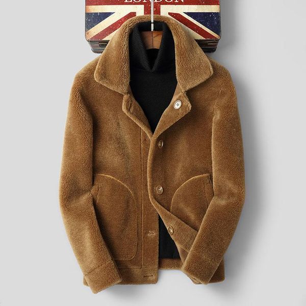 men's leather & faux sheep shearling fur coat winter jacket men 100%wool suede lining double-side wear jackets f-dh-80810 my1159, Black
men's leather & faux sheep shearling fur coat winter jacket men 100%wool suede lining double-side wear jackets f-dh-80810 my1159, Black