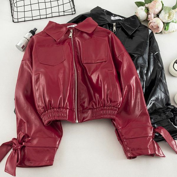 women's jackets women pu jacket zipper cardigans solid female vintage fashion coat casual long sleeves spring korean ladies short style, Black;brown
women's jackets women pu jacket zipper cardigans solid female vintage fashion coat casual long sleeves spring korean ladies short style, Black;brown