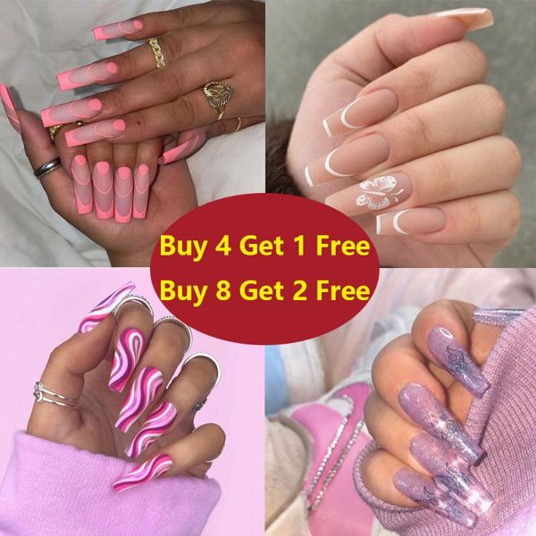 false nails buy 4 get 1 press on long ballet french wearable fake manicure coffin full cover nail tips 24pcs, Red;gold
false nails buy 4 get 1 press on long ballet french wearable fake manicure coffin full cover nail tips 24pcs, Red;gold