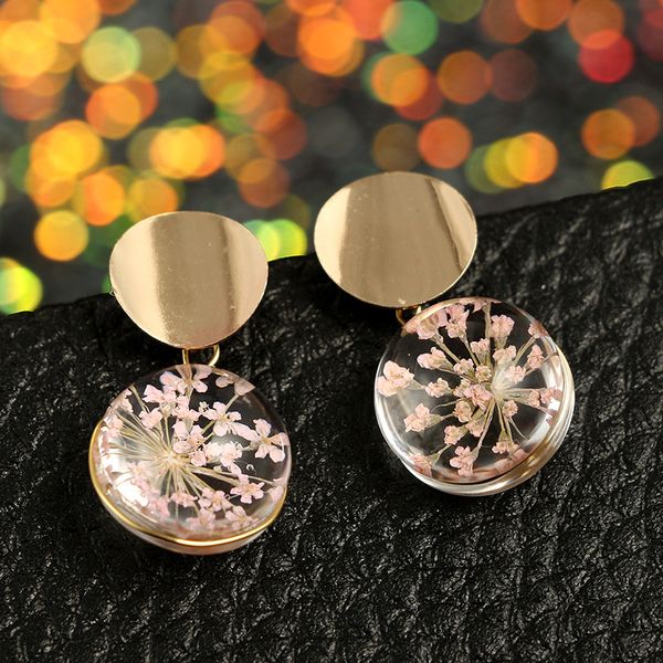 fashion dried flower jewelry wedding earings clear transparent ball earrings gold color sequin dangle hanging earring for women, Silver
fashion dried flower jewelry wedding earings clear transparent ball earrings gold color sequin dangle hanging earring for women, Silver