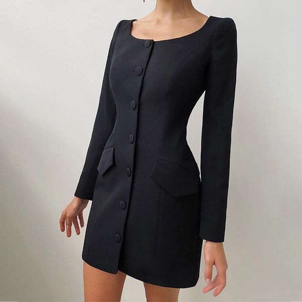 casual dresses women's black mini dress long sleeve high waist short female nice autumn single breasted clothes streetwear, Black;gray
casual dresses women's black mini dress long sleeve high waist short female nice autumn single breasted clothes streetwear, Black;gray