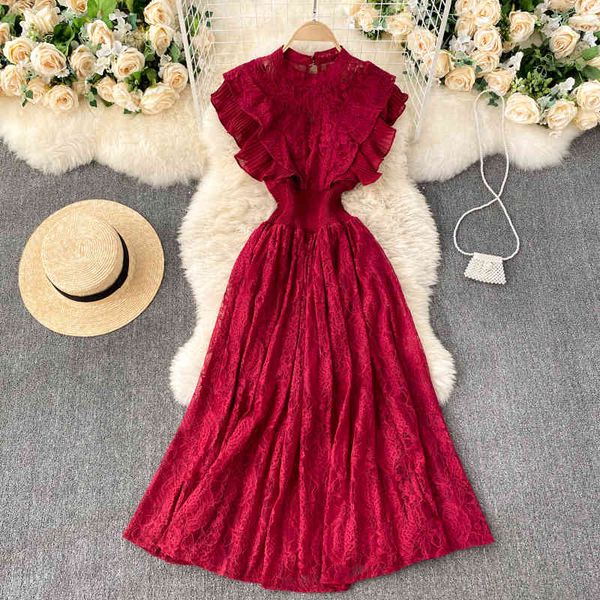 singreiny women lace patchwork dress summer solid o neck ruffle a line dresses korean slim waist elastic dress 210419, Black;gray
singreiny women lace patchwork dress summer solid o neck ruffle a line dresses korean slim waist elastic dress 210419, Black;gray