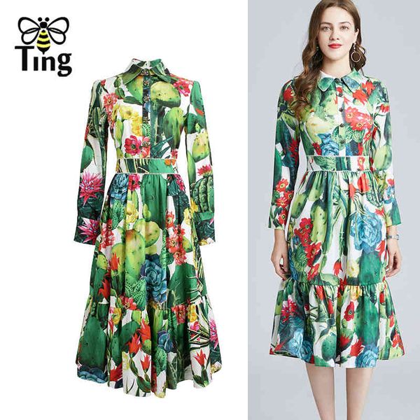 vintage chic cactus tropical print crystal button decor green floral dress casual women a line midi long street vestidos 210513, Black;gray
vintage chic cactus tropical print crystal button decor green floral dress casual women a line midi long street vestidos 210513, Black;gray