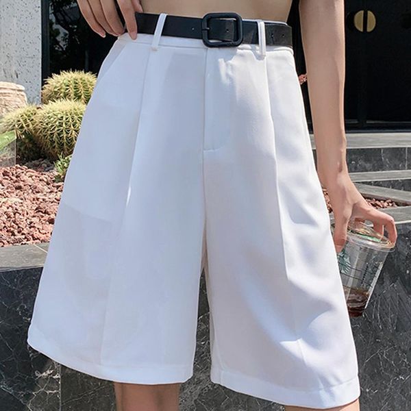 high waist shorts women summer 2021 formal solid straight short pants fashion korean wide leg pant suit pockets women's, White;black
high waist shorts women summer 2021 formal solid straight short pants fashion korean wide leg pant suit pockets women's, White;black