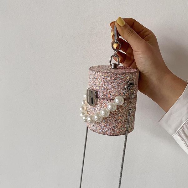 evening bags 2021 trendy mini sequined cylinder bag pearl portable chain one shoulder summer women
evening bags 2021 trendy mini sequined cylinder bag pearl portable chain one shoulder summer women