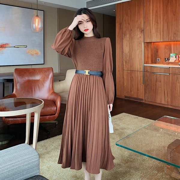 casual dresses dress pure color knitted women's autumn and winter semi high collar long sleeve woolen gathered waist pleated skirt 4yjc, Black;gray
casual dresses dress pure color knitted women's autumn and winter semi high collar long sleeve woolen gathered waist pleated skirt 4yjc, Black;gray