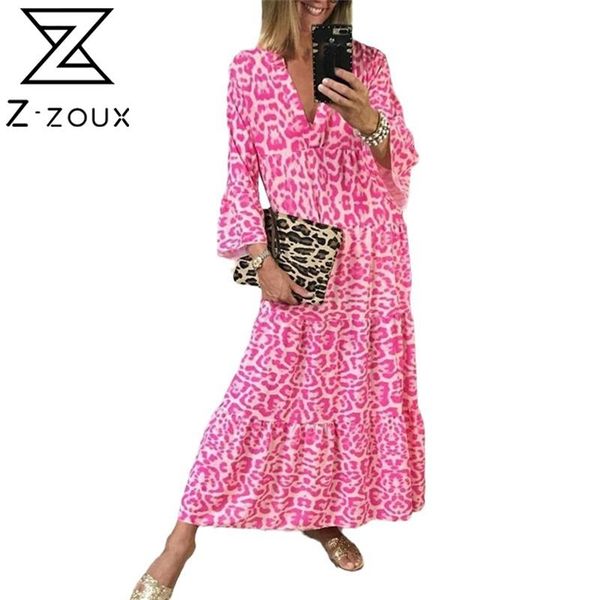 women dress leopard print bohemia es long floral maxi v neck flare sleeve loose summer es 210513, Black;gray
women dress leopard print bohemia es long floral maxi v neck flare sleeve loose summer es 210513, Black;gray