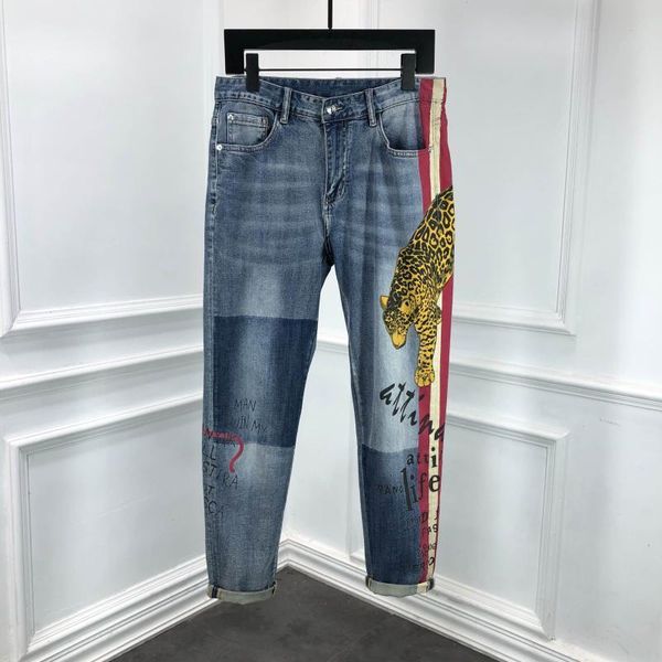 men's jeans wz0862 fashion 2021 runway luxury european design party style clothing, Blue
men's jeans wz0862 fashion 2021 runway luxury european design party style clothing, Blue