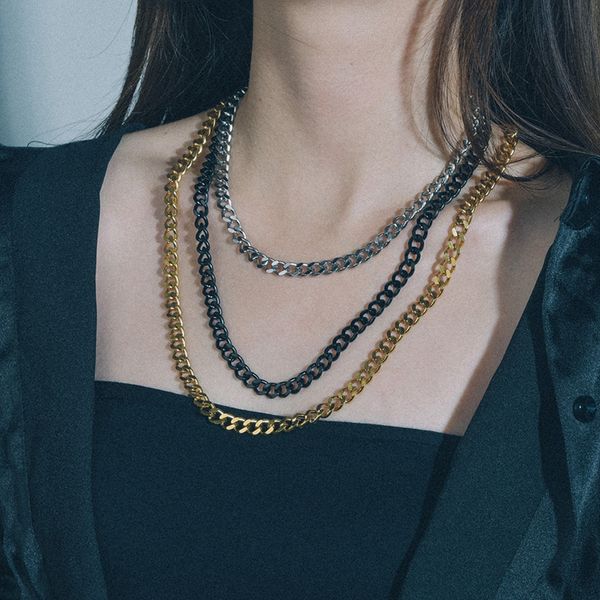 stainless steel chain necklace for men women curb cuban link chains black gold silver color punk choker fashion hip-hop male jewelry gift
stainless steel chain necklace for men women curb cuban link chains black gold silver color punk choker fashion hip-hop male jewelry gift