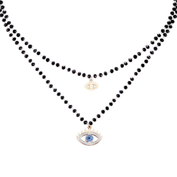 pendant necklaces double layer lucky demon evil eye black crystal beads chains necklace for women rose gold heart short choker fashion, Silver
pendant necklaces double layer lucky demon evil eye black crystal beads chains necklace for women rose gold heart short choker fashion, Silver