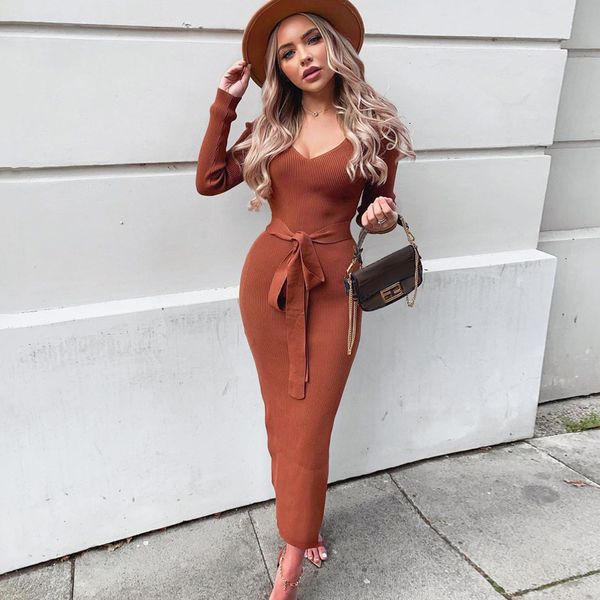 club clothes for women 2021 winter deep sleeve length auto tie midi cleft ladies high street dress, Black;gray
club clothes for women 2021 winter deep sleeve length auto tie midi cleft ladies high street dress, Black;gray