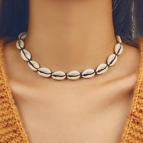 chains fashion simple personality beach black shell conch line necklace clavicle chain geometric vintage women, Silver
chains fashion simple personality beach black shell conch line necklace clavicle chain geometric vintage women, Silver