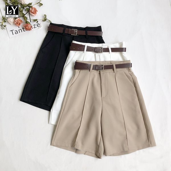 shorts spring summer women casual solid color knee length loose high waist wide leg short pants with belt, White;black
shorts spring summer women casual solid color knee length loose high waist wide leg short pants with belt, White;black