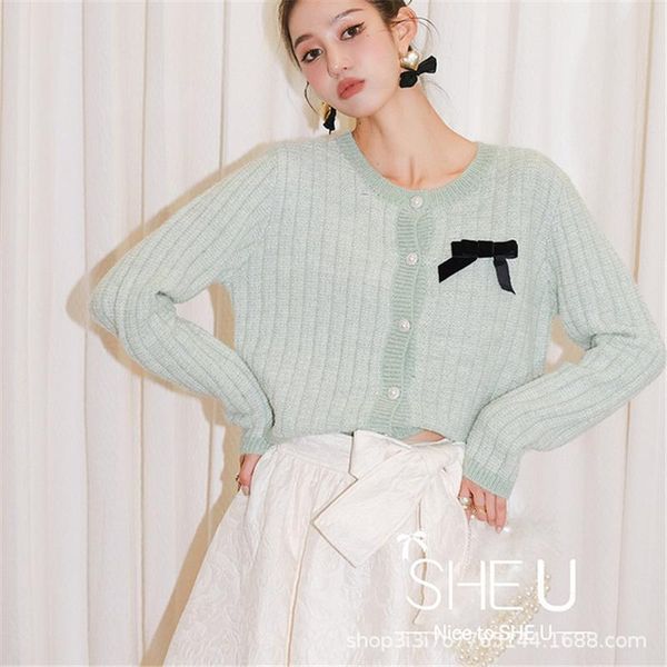 women's knits & tees small fragrant wind and sweet bowknot knitted cardigan jacket round neck long-sleeved elegant blouse 2021 autumn, White
women's knits & tees small fragrant wind and sweet bowknot knitted cardigan jacket round neck long-sleeved elegant blouse 2021 autumn, White