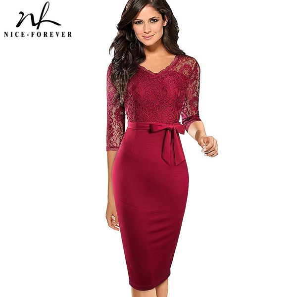 nice-forever autumn elegant lace with sash retro dresses business party bodycon women sheath pencil dress b596 210419, White
nice-forever autumn elegant lace with sash retro dresses business party bodycon women sheath pencil dress b596 210419, White