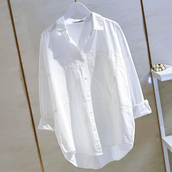 women's blouses & shirts lucyever oversize 2021 white loose casual long sleeve cotton blouse ladies korean double pocket woman
women's blouses & shirts lucyever oversize 2021 white loose casual long sleeve cotton blouse ladies korean double pocket woman