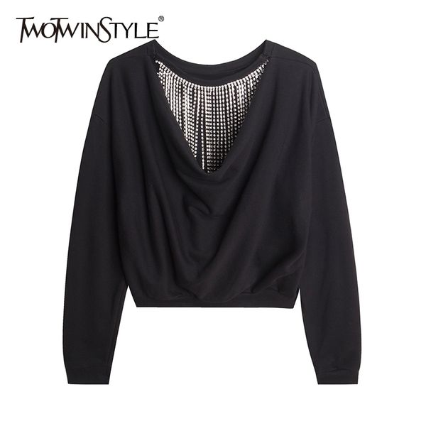 patchwork tassel diamond sweatshirt for women o neck long sleeve casual short female fashion clothing 210524, Black
patchwork tassel diamond sweatshirt for women o neck long sleeve casual short female fashion clothing 210524, Black