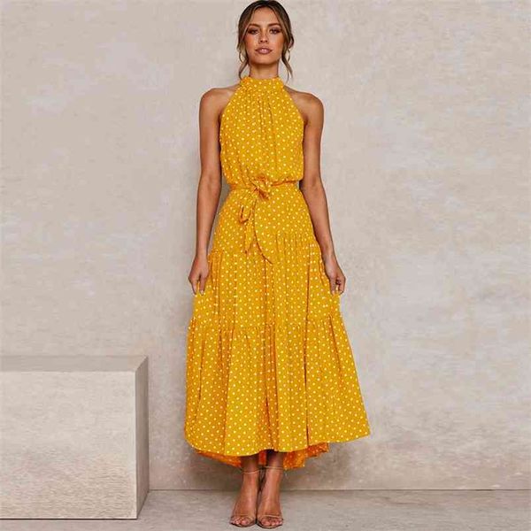 summer long dress women polka dot casual dresses black halter strapless yellow sundress vacation clothes for 210522, Black;gray
summer long dress women polka dot casual dresses black halter strapless yellow sundress vacation clothes for 210522, Black;gray