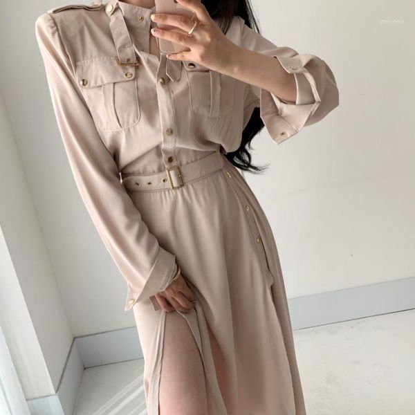 casual dresses 2021 autumn elegant for women office vestidos lady double-breasted long, Black;gray
casual dresses 2021 autumn elegant for women office vestidos lady double-breasted long, Black;gray