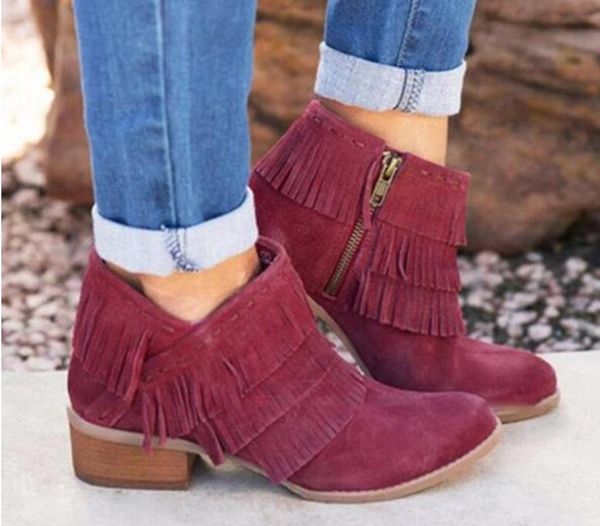 boots comfortable fringe booties autumn winter fashion tassel short square heels medium women slip on shoes, Black
boots comfortable fringe booties autumn winter fashion tassel short square heels medium women slip on shoes, Black