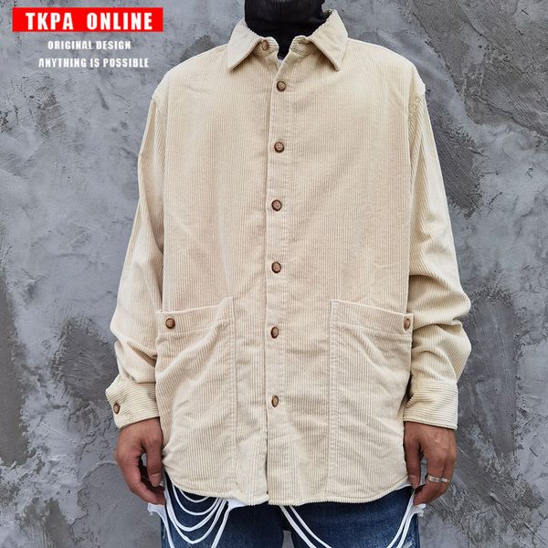 tkpa high street solid color shirt men's harajuku ami khaki functional multi bag shirt coat, White;black
tkpa high street solid color shirt men's harajuku ami khaki functional multi bag shirt coat, White;black