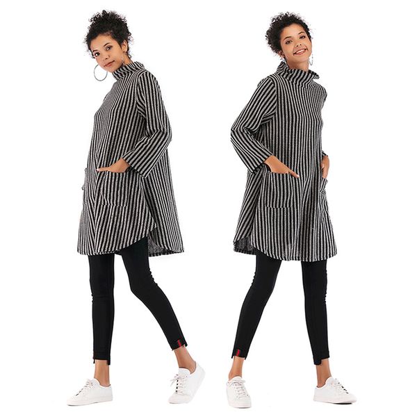 casual loose women turtleneck sweater elegant female long autumn winter lady pullover striped irregular hem a line sweaters 210507, White;black
casual loose women turtleneck sweater elegant female long autumn winter lady pullover striped irregular hem a line sweaters 210507, White;black
