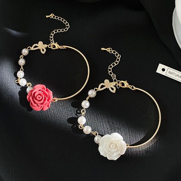 link, chain women's retro bracelet rose flower pearl butterfly stitching female fashion temperament lady jewelry, Black
link, chain women's retro bracelet rose flower pearl butterfly stitching female fashion temperament lady jewelry, Black