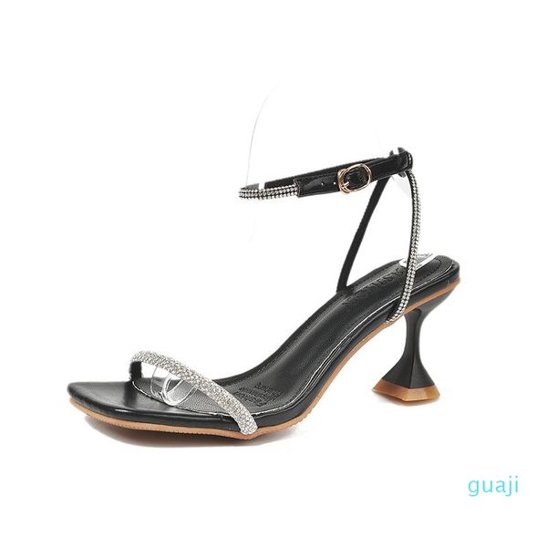 sandals summer open-toed outer wear women's shoes square toe buckle female sandal word rhinestone stiletto high heels, Black
sandals summer open-toed outer wear women's shoes square toe buckle female sandal word rhinestone stiletto high heels, Black