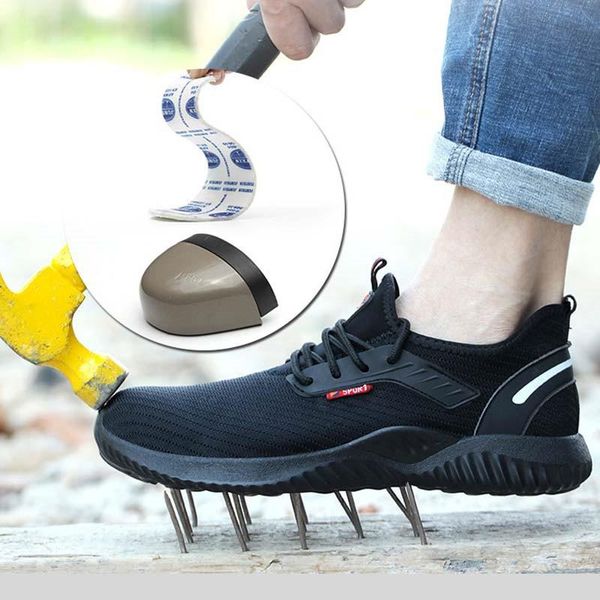 boots steel toe cap work men's mesh face ladies electric shoes lightweight breathable non-slip protective safety, Black
boots steel toe cap work men's mesh face ladies electric shoes lightweight breathable non-slip protective safety, Black