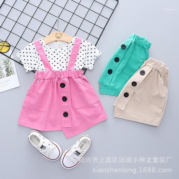 clothing sets 2021 cartoon baby girl summer short-sleeved strap dress 1-4 years old denim lace two-piece1, White
clothing sets 2021 cartoon baby girl summer short-sleeved strap dress 1-4 years old denim lace two-piece1, White