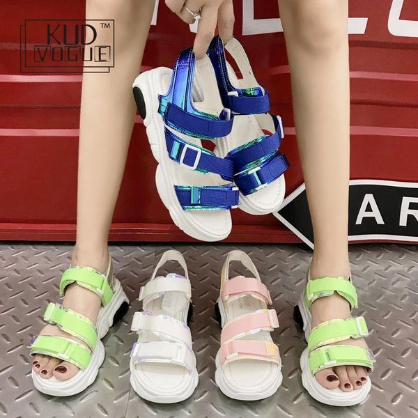 holographic sports sandals ladies platform shoes woman casual pu breathable slip on thick bottom heel 8446, Black
holographic sports sandals ladies platform shoes woman casual pu breathable slip on thick bottom heel 8446, Black