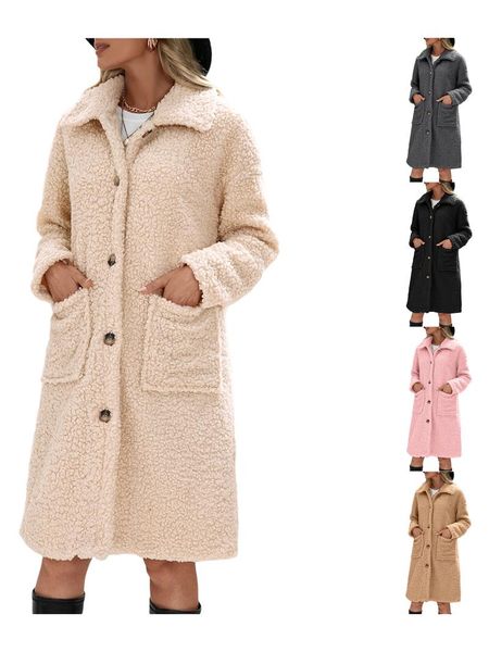 women's wool & blends autumn and winter little teddy plush coat,solid color lapel cardigan, long sleeve single breasted cashmere trench, Black
women's wool & blends autumn and winter little teddy plush coat,solid color lapel cardigan, long sleeve single breasted cashmere trench, Black