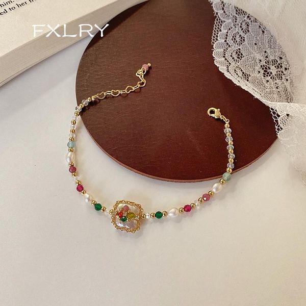 link, chain fxlry original handmade ethnic style natural pearl baroque color bracelet for women jewelry, Black
link, chain fxlry original handmade ethnic style natural pearl baroque color bracelet for women jewelry, Black