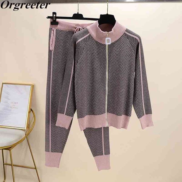 fall winter tracksuit woman color patchwork turtleneck zipper knitted cardigans+pants 2pcs sets long sleeve knit trouser 210525, White
fall winter tracksuit woman color patchwork turtleneck zipper knitted cardigans+pants 2pcs sets long sleeve knit trouser 210525, White