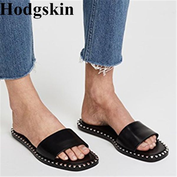 slippers fashion rivet flat women's genuine leather studded flip flops casual outdoor indoor beach soft ladies shoes slides, Black
slippers fashion rivet flat women's genuine leather studded flip flops casual outdoor indoor beach soft ladies shoes slides, Black