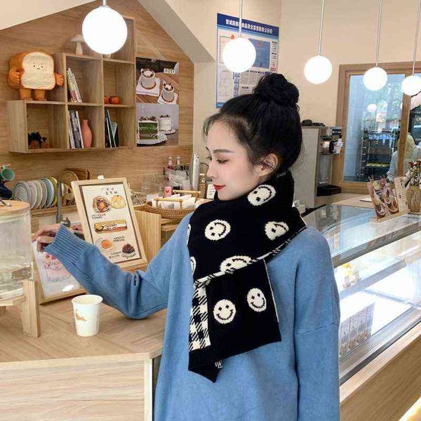 scarves smiling face plaid scarf female autumn winter korean version ins versatile lovely soft girl knitted thickened warm scarf, Blue;gray
scarves smiling face plaid scarf female autumn winter korean version ins versatile lovely soft girl knitted thickened warm scarf, Blue;gray
