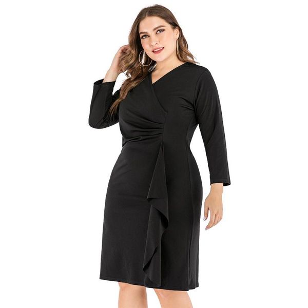 plus size dresses autumn women casual midi dress long sleeve v-neck solid black slim elegant party ruffles female vestidos 2021
plus size dresses autumn women casual midi dress long sleeve v-neck solid black slim elegant party ruffles female vestidos 2021