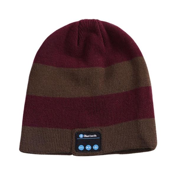 striped color matching knitted winter warm bluetooth headset cap wireless call k43e cycling caps & masks, Black
striped color matching knitted winter warm bluetooth headset cap wireless call k43e cycling caps & masks, Black