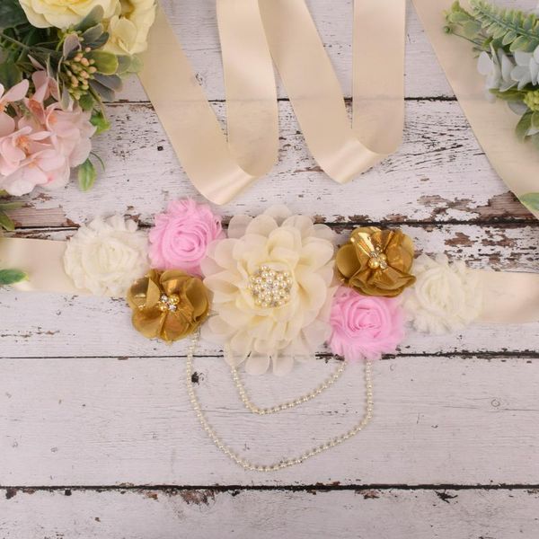 pink/ivory/gold flower sash maternity pregnancy belly belt baby shower party po prop wedding bride floral belts, Black;brown
pink/ivory/gold flower sash maternity pregnancy belly belt baby shower party po prop wedding bride floral belts, Black;brown