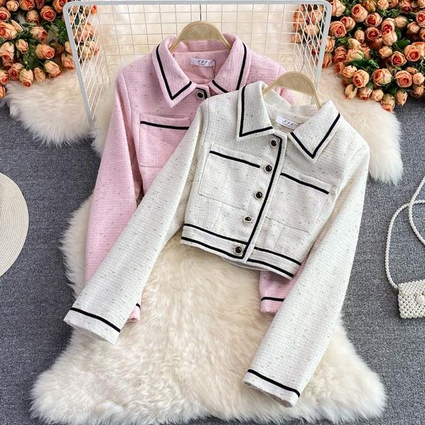 women's jackets chic jacket solid color tweed long sleeve shirt coat female all-matched carigans 2021 fashion tide outfit, Black;brown
women's jackets chic jacket solid color tweed long sleeve shirt coat female all-matched carigans 2021 fashion tide outfit, Black;brown