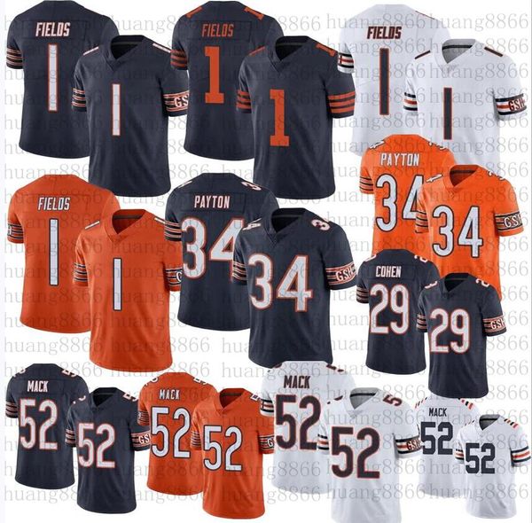 men womens youth football 1 justin fields 52 khalil mack smith 34 walter payton cohen jersey, Black;red
men womens youth football 1 justin fields 52 khalil mack smith 34 walter payton cohen jersey, Black;red