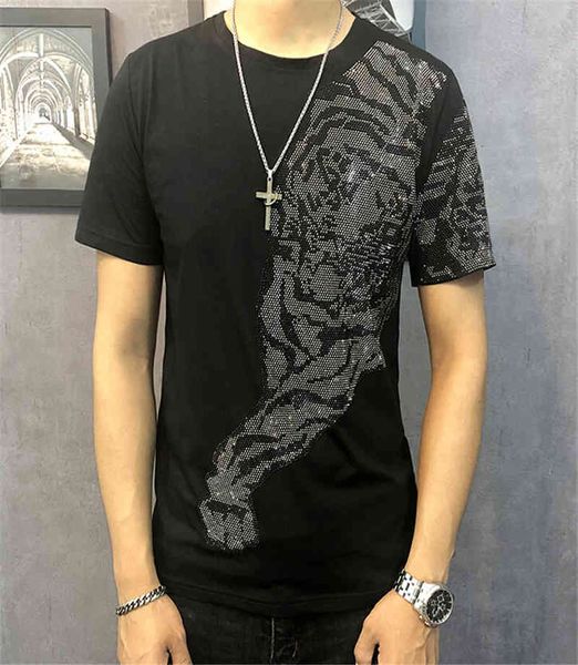 t shirts summer short-sleeved t-shirt men's individual round-collar bottom tshirt ironing tiger pattern half-sleeve, White;black
t shirts summer short-sleeved t-shirt men's individual round-collar bottom tshirt ironing tiger pattern half-sleeve, White;black