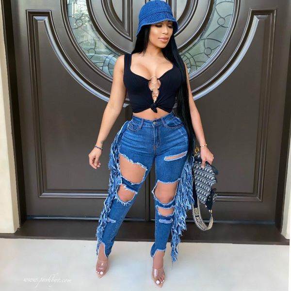 high waist pants streetwear stretchy skinny long jeans 2021 autumn tassels patchwork denim trouser women fashion women's, Blue
high waist pants streetwear stretchy skinny long jeans 2021 autumn tassels patchwork denim trouser women fashion women's, Blue