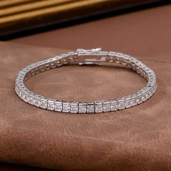 real 925 silver 15-19cm 4mm wide rectangle chain tennis bracelet with full 3*3mm zircon luxury fine jewelry bangle, Golden;silver
real 925 silver 15-19cm 4mm wide rectangle chain tennis bracelet with full 3*3mm zircon luxury fine jewelry bangle, Golden;silver