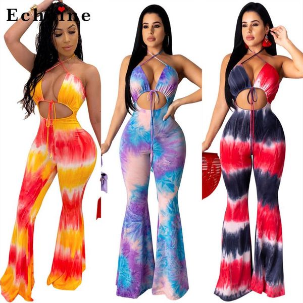 women's jumpsuits & rompers slim-fit halter cross straps tie-dye printed women bandage lace up off shoulder flare long pants backless, Black;white
women's jumpsuits & rompers slim-fit halter cross straps tie-dye printed women bandage lace up off shoulder flare long pants backless, Black;white
