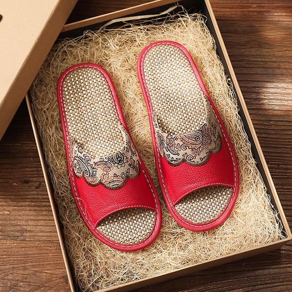 slippers leather linen home slippers, soft bottom men and women, summer style couples non-slip thick deodorant cowhide sandals, Black
slippers leather linen home slippers, soft bottom men and women, summer style couples non-slip thick deodorant cowhide sandals, Black