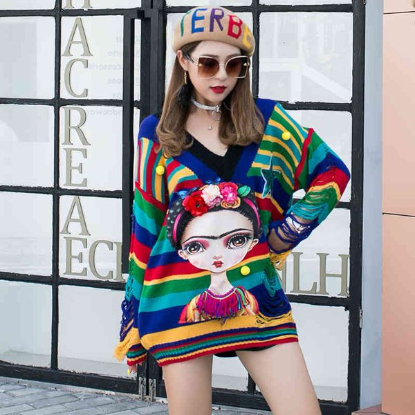 sweaters thailand tide brand rainbow female heavy industry sequined v-neck patch lazy style european pullover sweater autumn, White;black
sweaters thailand tide brand rainbow female heavy industry sequined v-neck patch lazy style european pullover sweater autumn, White;black
