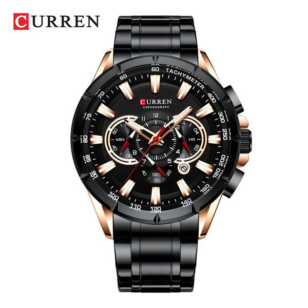 curren 8363 classic black and rose gold watch men 30m waterproof chronograph business watches stainless steel male clock man causal wristwat, Slivery;brown
curren 8363 classic black and rose gold watch men 30m waterproof chronograph business watches stainless steel male clock man causal wristwat, Slivery;brown