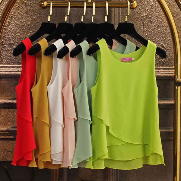 New Women Chiffon Blouse 2021 Top New arrival Summer sleeveless O-Neck Casual Female Blouses Plus Size 6XL Solid color Shirts, White
New Women Chiffon Blouse 2021 Top New arrival Summer sleeveless O-Neck Casual Female Blouses Plus Size 6XL Solid color Shirts, White