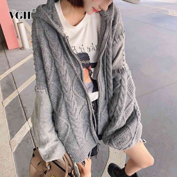 vgh loose patchwork hit color sweater for women hooded collar long sleeve casual knitted cardigans female fashion new clothing 210421, White;black
vgh loose patchwork hit color sweater for women hooded collar long sleeve casual knitted cardigans female fashion new clothing 210421, White;black